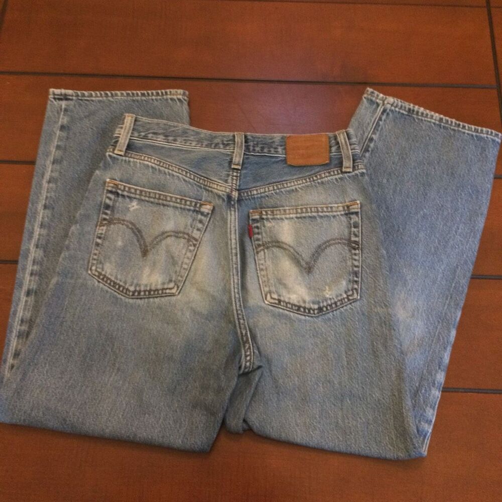 Levi’s ribcage straight jeans 27 blue button fly - Picture 10 of 14